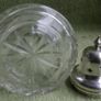 Vintage Shaker Silver Plated Cut Crystal Thumbprint Etched Very Pretty Image 9
