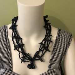 Black beaded necklace
