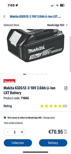 makita battery charger & 3 Battery