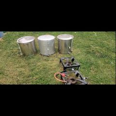 Homebrew beer burner and pots