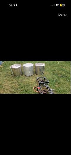 Homebrew beer burner and pots