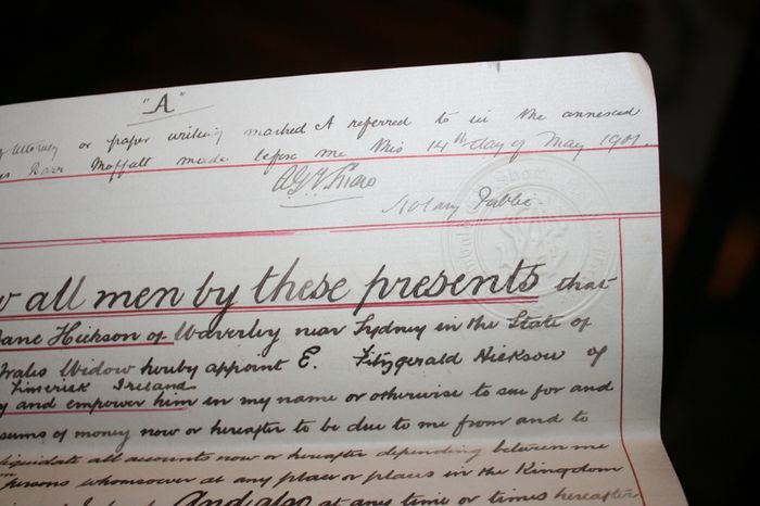 Antique Document from Sydney New South Wales 1901
