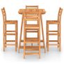 5 Piece Outdoor Bar Set Solid Acacia Wood Image 3