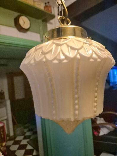 Original cream leaf design glass original 1920s Art Deco ceiling light
