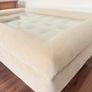 Luxury Custom-Made Velvet Ottoman Coffee Table with Glass Top Image 6