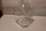 Art deco glass whiskey decanter with lid,,buyer collects or pays postage thank you, good patina condition,,sold as is, see pictures for condition,,