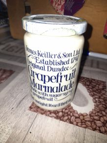 Beautiful Old Milk Glass Jar James Keiller and Son Dundee Grapefruit Marmalade with Original Lid, Postage Available or Collection