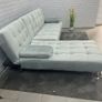 silver Grey Luxury Corner Sofa Bed with Chaise Longue Image 3