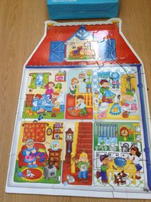 Large jigsaw of house, teaching opposites and vocabulary