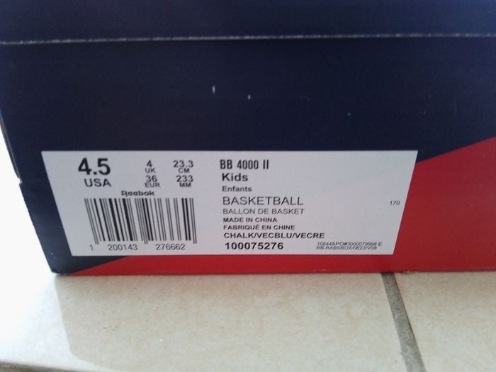Reebok size 4 uk kids