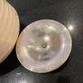 Bramley vintage ribbed biscuit barrel with  silver plated lid . Image 6