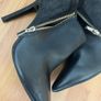 River island black leather and suede zip shoe boot Image 5