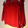 Striking Red Ruffle Blouse Image 2