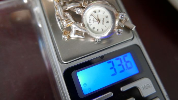 Vintage INDURO Watch for Women, Sterling Silver Bracelet Watch, Handmade 925 Sterling Silver Watch, Watch for Her Birthday Gift, Ladies Watch Japan Made (Works well, fresh battery)