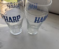 vintage Harp glasses x2