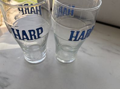 vintage Harp glasses x2