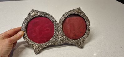 edwardian double picture frame silver JC Vickery