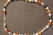 Semiprecious stones and sterling silver necklace