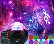BIG SALE Star Lights Projector, 3 in 1 LED Night Galaxy Starry Light Projector for Bedroom, Space Projector Decorative Galaxy Light Sky Star Lite Bluetooth USB Colour Changing Music Night Light for Kids Adults