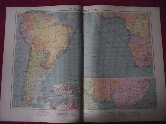 30 X Maps & Charts from Philip's Mercantile Marine Atlas of the World - Fourth Edition 1913