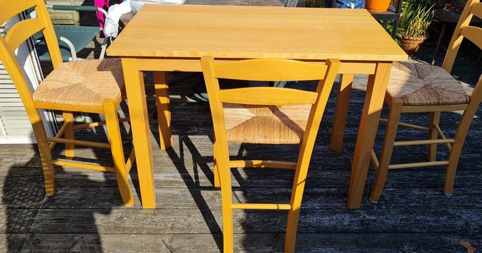 Free Beechwood Bar Table + 3 Half Price Chairs