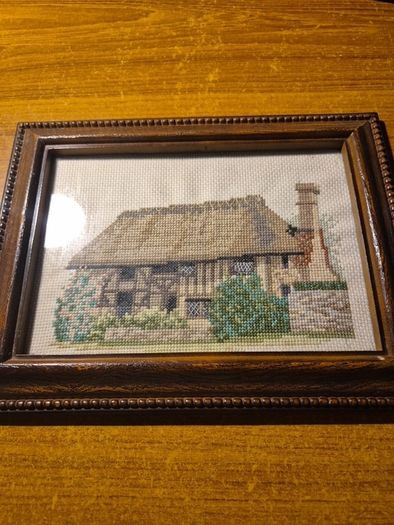 2 Crochet Country House Pictures in Frames
