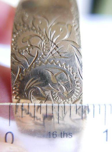 Antique Solid 1/20 9ct R.g. Rolled Gold Bangle With Safety Chain 50,4g