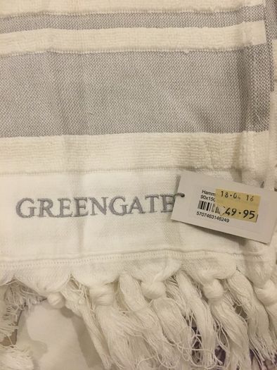 NEW Classic white & grey throw by Greengate