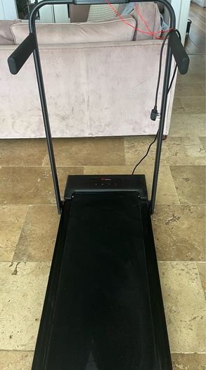 Folding treadmill Q2 Pro speed 0-10km/hr. Practically new, used a few times only . Plastic seal still on main display . Foldable support bars