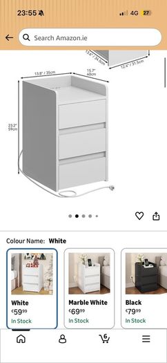 Bedside table and drawer