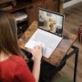 _Side Table Laptop Table with Adjustable Surface Sofa Table Bedroom Living Room Simple Assembly Steel Frame Industrial Style Vintage Brown Black Image 6