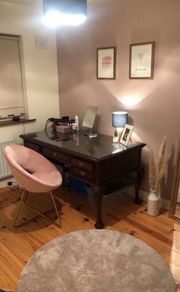 Solid wood mahogany desk with removable glass top