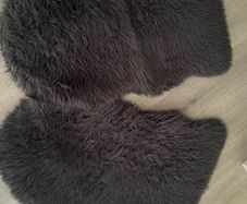 Grey Faux Fur Rugs Set of 2