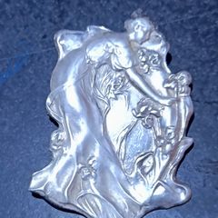 Large Art Nouveau sterling silver brooch