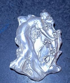 Large Art Nouveau sterling silver brooch