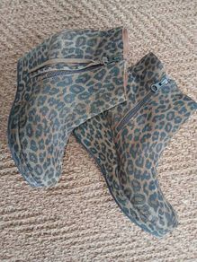 Genuine Leather Leopard Boots