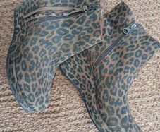 Genuine Leather Leopard Boots
