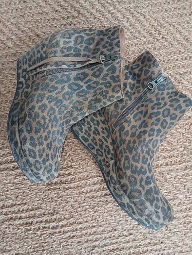 Genuine Leather Leopard Boots