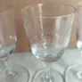 Harlequin set of 3 vintage etched small glasses in Greek Key pattern Image 3