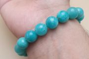 Natural Amazonite Gemstone Bracelet Aqua Green Gemstone Beads (11mm)