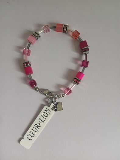 Coeur de Lion GeoCUBE Pink Crystal Bracelet 2838/30-0422 New Boxed CAN POST