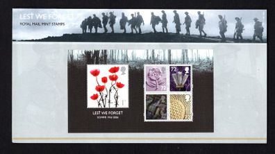 2006 Great Britain "Lest We forget" 90th Anniversary of Battle of the Somme Commemorative Stamps Miniature Sheet Commemorative Stamps Presentation Pack