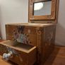Vintage wooden jewellery box with mirror and drawer Image 5