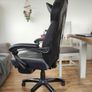 SONGMICS Gaming/Office/Desk Chair, with Footrest, Ergonomic Design, Adjustable Headrest, Lumbar Support, Maximum Load 150 kg, Black/Grey Image 4