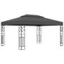 Gazebo with Double Roof and String Lights 3x4m Anthracite Image 2
