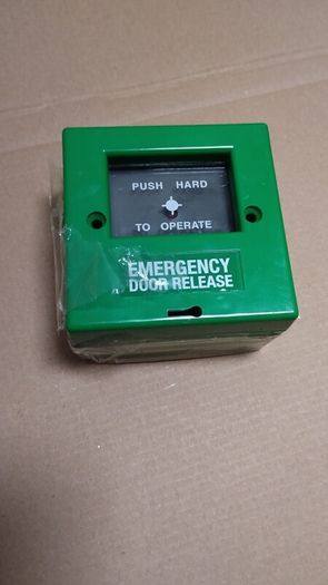Break glass button and door release switch