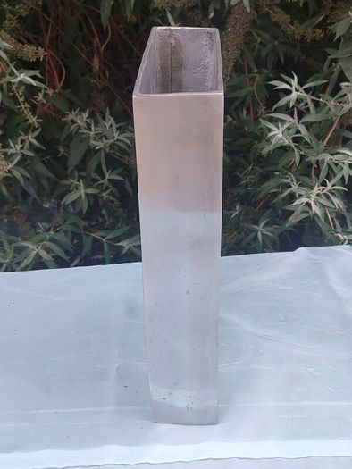 Large Modernist Polished Metal flower vase
