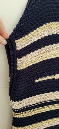 MADELEINE navy beige and gold knit Sz M (Fit 12-14UK) - Rrp 149 (New)