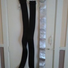 Black & Silver Wide Long Ladies Belts