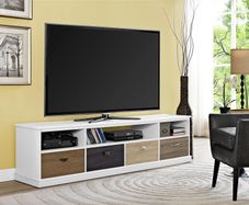 Mercer Tv Console Multicolour Drawers 65" White - 1773096pcomuk